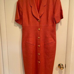 Vintage Collared Red Dress